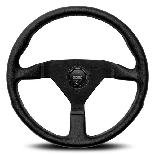 Genuine Momo Montecarlo Black 350mm Leather Steering Wheel