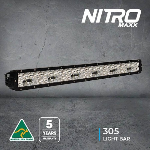 NITRO MAXX 35" HIGH POWER LED LIGHT BAR - 5700K - BLACK RIM - BASE MOUNTS