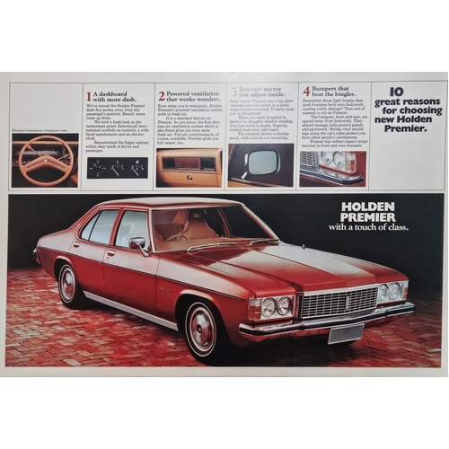 New Original Holden Premier HJ Large Dealer Brochure