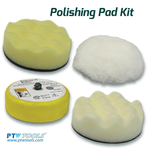 PTW Tools 75mm Polishing / Buff Pad Kit 4 Pieces Panel Shop MG-PPK75