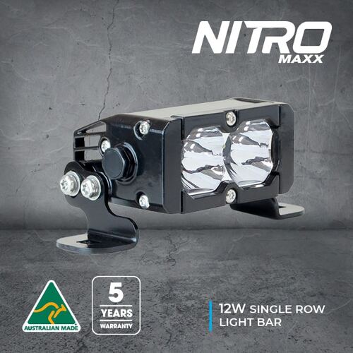 NITRO MAXX 4-INCH LED SINGLE ROW LIGHT BAR - 12W - WIDR BEAM - 5700K