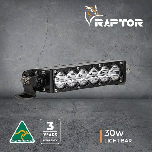 RAPTOR 30 LED 8.5" LIGHT BAR - COMBO - 5700K - BLACK RIM