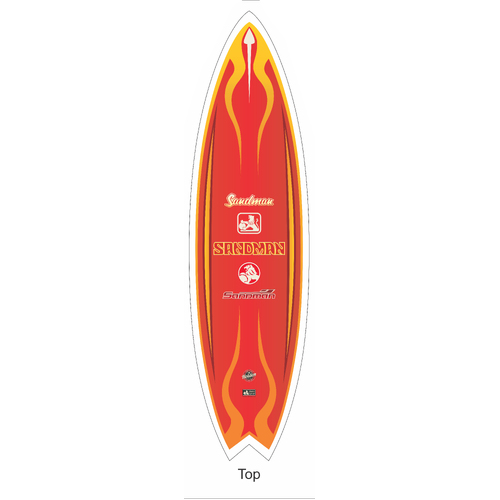 Pre Order Licensed HOLDEN SANDMAN Tribute Valencia Orange Mandarin Red Fibreglass Surfboard HJ HX HZ Full Size