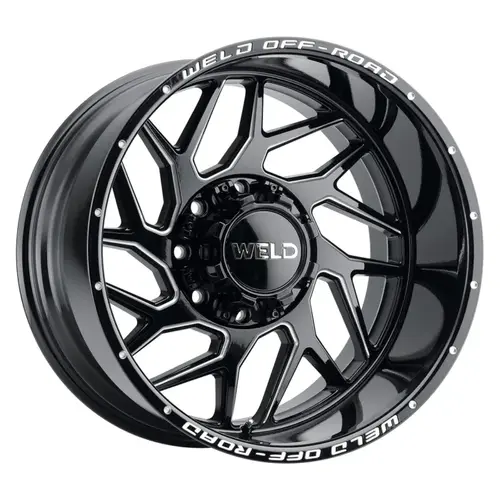 Silverado GMC 2500 20 x 9 Fulcrum Gloss Black Milled Weld Off-Road Wheels Set Of 4